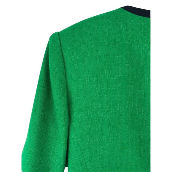 Kasper Skirt Suit 2 Piece Set Womens Size Petite 6P Green/Navy Blue - Picture 9 of 16